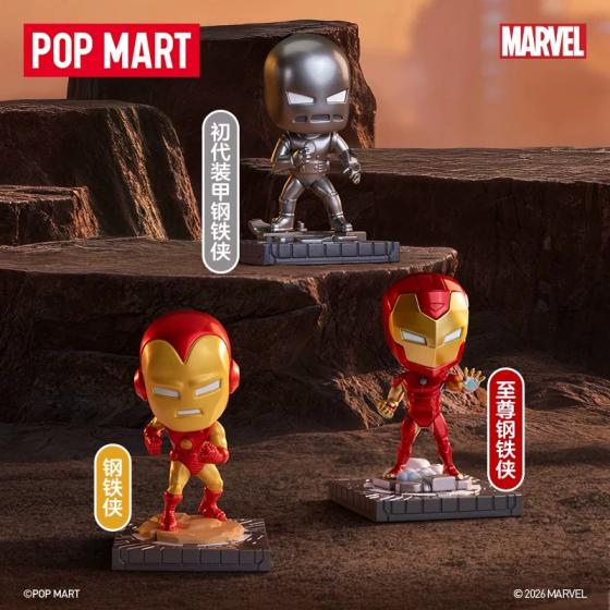 POPMART泡泡玛特漫威钢铁侠编年史系列手办盲盒摆件
